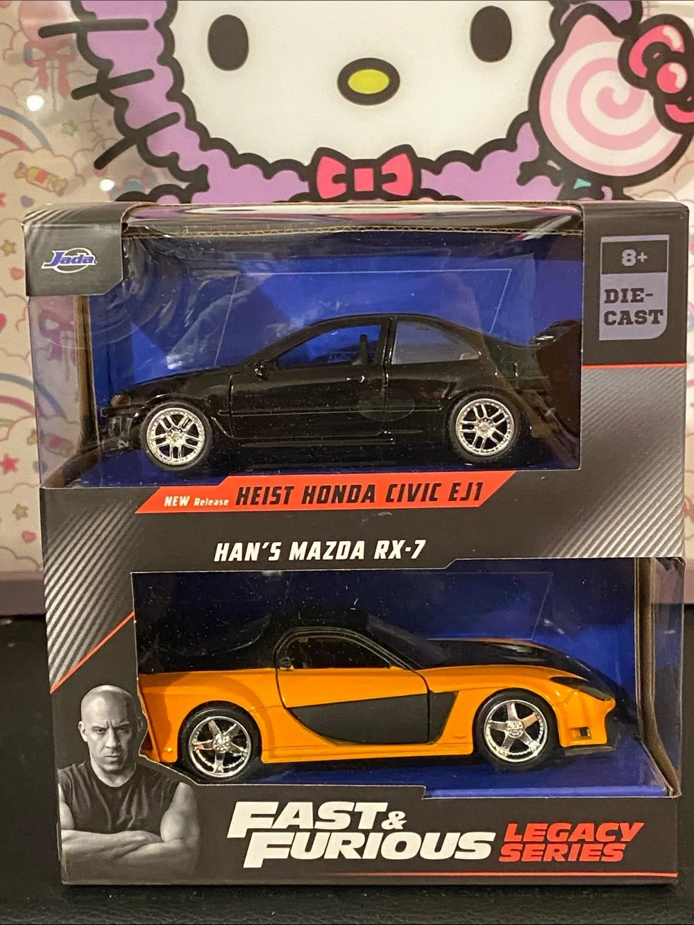 NIB 1:32 F&FDie-Cast Heist Honda Civic & Han's Mazda RX-7 🧡🖤